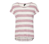 VERO MODA Vmwide Stripe SL Ga JRS Noos Top, Nostalgia Rose/Stripes:Snow White, M
