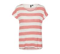 VERO MODA Vmwide Stripe SL Top Ga JRS Noos, Coral, M