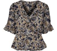 VERO MODA Women's VMDORA Kaya 2/4 Wrap WVN GA Top, Navy Blazer/AOP:Dora, L, Navy Blazer/AOP:Dora, L