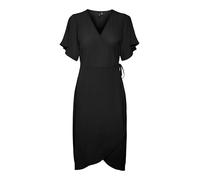 VERO MODA Women's VMSAKI SS Calf Wrap Dress GA Noos - Vestido para Mujer, Color Negro, Talla L, Negro, L