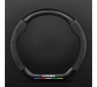 VeroCh Coche Cuero/Carbon Fibra Fundas Volante, para Citroen Picasso Aircross Grand C5 Wagon C5X C6 DS3 DS4 DS5 Antideslizante Transpirable Confort Durabilidad Protector Funda Accesorios