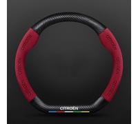 VeroCh Coche Cuero/Carbon Fibra Fundas Volante, para Citroen Picasso Aircross Grand C5 Wagon C5X C6 DS3 DS4 DS5 Antideslizante Transpirable Confort Durabilidad Protector Funda Accesorios