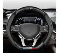 VeroCh Coche Cuero/Carbon Fibra Fundas Volante, para Lynk & Co 03 01 02 05 06 Antideslizante Transpirable Confort Durabilidad Protector Funda Accesorios,A/Black