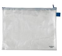 VELOFLEX 2704000 - Bolsa con cremallera DIN A4, bolsa portadocumentos, PVC, reforzada con tela, transparente, 1 unidad