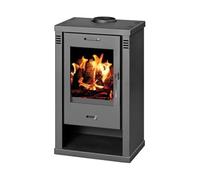 Verona Wood Burning Stove 7,52 kW, acero negro, Top Flue Outlet