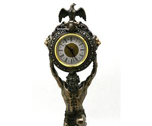 VERONESE Atlas Titan Clock DÉCOR - Figura de estatua de dios griego, acabado en bronce