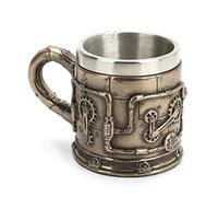 Veronese Design 2oz Steampunk Gear Mini vaso de tiro de taza con parte movible del acero inoxidable