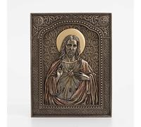 Veronese Design 7 1/2" El Sagrado Corazón de Jesús - Placa de pared (resina, acabado en bronce)