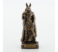 Veronese Design 8,6 cm Anubis Egipcio Dios de la Muerte Resina Miniatura Pintado a Mano de Bronce Acabado estatuilla