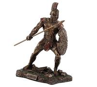 Veronese Design Aquiles Rage troyano héroe de Guerra Achilleus sosteniendo Lanza y Escudo Estatua