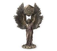 Veronese Design Arcángel Metatron Holding Up Sacred Geometry Cube Estatua