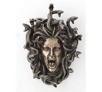 Veronese Design Cabeza de Medusa la serpiente griega Gorgona Serpiente Acabado Bronce Escultura de pared