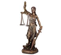 Veronese Design Escultura de resina de la diosa griega de la justicia, 6 1/2 Themis, acabado de bronce fundido en frío