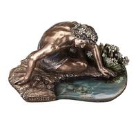 Veronese Design Escultura de resina fundida en frío con acabado de bronce de 6 3/4 pulgadas Narcissus and his Reflection