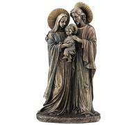 Veronese Design Escultura de resina fundida en frío de 8 5/8 pulgadas de la Sagrada Familia José María sosteniendo al joven Jesús con acabado de bronce antiguo