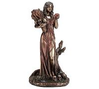 Veronese Design Escultura de Resina Perséfone de 6 1/8 Pulgadas, Diosa Griega de la Agricultura, Acabado de Bronce Fundido en frío