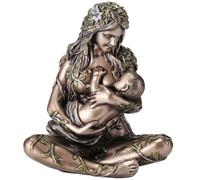 Veronese Design Escultura en Miniatura de Resina Pintada a Mano con Acabado de Bronce de 4 3/8 Pulgadas de la Madre Tierra Gaia Nurturing Baby