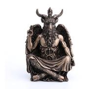 Veronese Design Estatua de Baphomet sentada de 4 3/4 Pulgadas, Escultura de Resina, Acabado Pintado a Mano