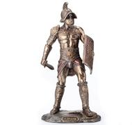 Veronese Design Estatua de espartaco Romano de Gladiador con Espada y Escudo de 10 1/4 Pulgadas de Alto, Escultura de Resina fundida en frío, Acabado de Bronce Antiguo