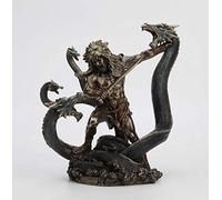 Veronese Design Estatua de resina fundida en frío con acabado de bronce antiguo de 12 3/8 pulgadas Hércules Battling The Hydra, decoración del hogar