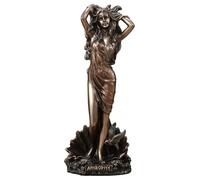 Veronese Design Estatua de resina fundida en frío con acabado de bronce antiguo de 6 1/8 pulgadas El nacimiento de Afrodita, diosa griega del amor y la belleza