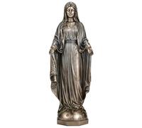 Veronese Design Estatua de Resina fundida en frío de 8 7/8 Pulgadas de Nuestra Señora de Gracia, Virgen María, Escultura con Acabado de Bronce, decoración Religiosa para el hogar