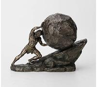 Veronese Design Estatua de Sísifo y la Roca eterna de 8 1/8 Pulgadas con Acabado de Bronce de Resina fundida en frío, decoración del hogar