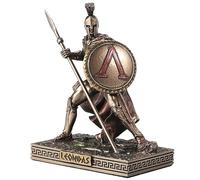 Veronese Design Figura miniatura de resina del Rey Leonidas de Esparta de 7,6 cm, pintada a mano, acabado de bronce