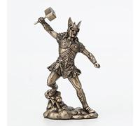 Veronese Design Figura vikinga nórdica de Thor de Thor de 4 1/2 Pulgadas de Resina Pintada en Miniatura