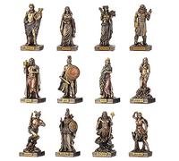 Veronese Design Juego de estatuas en Miniatura del panteón Griego de 12 olímpicos con Acabado en Bronce