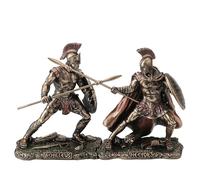 Veronese Design Juego de figuras de 3 3/4 pulgadas Héctor luchando contra Achilleus Greek Heroes of The Trojan War Cold Cast Resin Bronze Finish