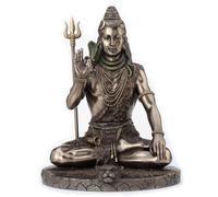 Veronese Design Lord Shiva en Meditación Pose Dios hindú Resina Fundida en Frío Acabado en Bronce Antiguo Escultura Estatua