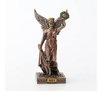 Veronese Design Nike - Figura en miniatura de resina griega de la diosa de la victoria, pintada a mano, acabado de bronce