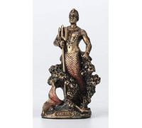 Veronese Design Olokun Santeria Orisha Propietario de la Mar Profundo Pintado a Mano Resina Fundida Acabado Bronce Antiguo Estatua Decoración del Hogar