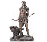 Veronese Design Skadi - Estatua de la Diosa del esquí de la Gigante nórdica del Invierno y Las montañas con Lobos