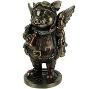 Veronese Design Steampunk - Estatua de aeronauta de Cerdo Volador de Aviador