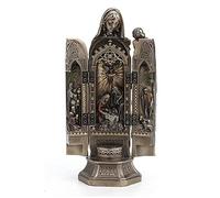 Veronese Design Tríptico de Madonna y el Bebé Jesús de 7 7/8 Pulgadas de Alto, decoración Religiosa, Regalo de Resina bronceada fundida en frío, diseño de la fe Coleccionable, diseño de belén