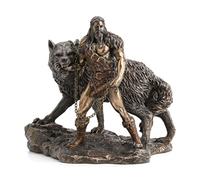 Veronese Dios nórdico Tyr y la unión de Fenrir Estatua de Acabado en Bronce