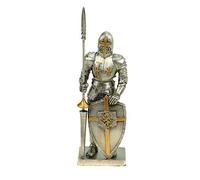 Veronese Estaño Caballeros Templarios con Signo De Y Lanza 13 CM Figura Templario Decoración Caballero