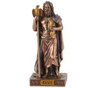 Veronese - Figura de dios griego Zeus en miniatura pintada en color bronce