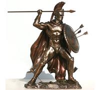 VERONESE Figura de escultura Greek Espartan King Leonidas con acabado bronce de 31,8 cm