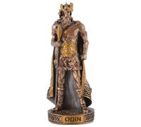 Veronese - Figura en miniatura de dios germánico Odin en piedra artificial, color bronce pintado a mano