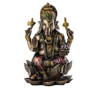 VERONESE Ganesh (Ganesha) Elefante hindú Dios del Éxito Estatua de Bronce Fundido en Polvo Real, 7 1/4 Pulgadas