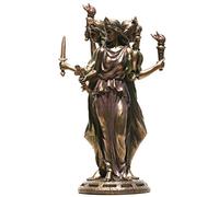 Veronese Hecate Hekate - Estatua Griega de la Diosa de la Magia con Acabado de Bronce (30 cm)
