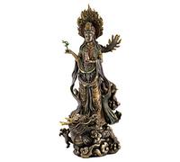 Veronese - Kuan-Yin equitación dragón real polvo de bronce fundido Estatua, 35,6 cm)