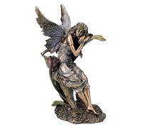 Veronese Studio - Figura de elfo bronceado en tulipán, corona de flores, 22,5 cm, decoración de fantasía