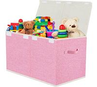 VERONLY Caja grande de juguetes para niños y niñas, baúl de almacenamiento plegable con tapa, cestas de almacenamiento de tela, contenedores para ropa, dormitorio, guardería, sala de juegos, 23.7 x