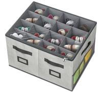 VERONLY Cajas Para Zapatos, Organizador de Zapatos Para Armario Con tapas Transparentes, Ahorra Espacio Cajas Almacenaje Zapatos, Plegable, Caben 16 Pares, Con Asas Reforzadas, Gris