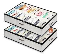VERONLY Organizador Zapatos Debajo Cama, Cajas Para Zapatos 2 Pcs, Guarda Zapatos con Ventana Transparente, Para 32 Pares de Zapatos, Blanco