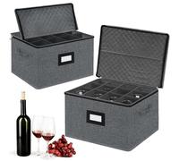 VERONLY Soportes Para Copas de Vino,Caja de Almacenamiento Para Copas de Vino Recipiente de Almacenamiento Caja Plegable Para 24 Productos de Cristal Cocina,Bar,Restaurante,Gabinete,Vidrio